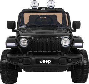 Ramiz Jeep Wrangler Rubicon terénne auto na batérie pre deti čierne + diaľkové ovládanie + 4x4