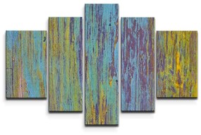 Sablio Obraz - 5-dílný Drevená abstrakcia - 125x90 cm