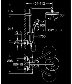 GROHE 27922001 - Sprchový systém TEMPESTA COSMOPOLITAN 210 lesklý chróm