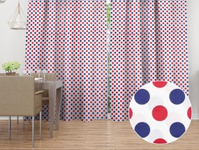Biante Bavlnený záves Sandra SA-242 Červené a modré bodky 150x240 cm