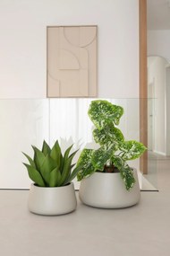 Kvetináč GORDO, sklolaminát, výška 29 cm, krémový