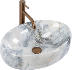 Rea Linda Granit umývadlo, 49 x 34 cm, imitácia kameňa-granit lesklý, REA-U2514