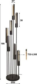 Stojaca lampa 72-02 Tube 7L  - Komfort-nábytok