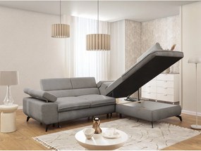 Svetlosivá ženilková rohová pohovka (pravý roh/do L) Marbeya – Ropez