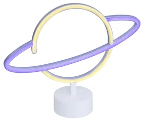 Neonová stolná lampa žltá s modrou vrátane LED - Planet
