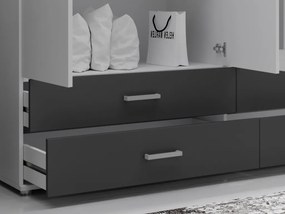 Šatníková skriňa Ivar, 180 cm, biela/grafit