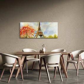 Maľovaný obraz Eiffelovej veže (120x50 cm)