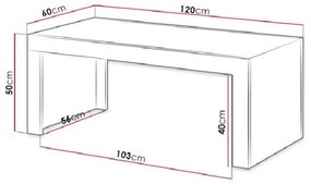 Konferenčný stolík LINARES - dub wotan / čierny