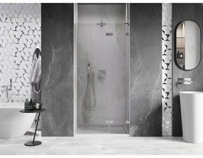 Mexen, Mexen Lunar L Otočné pravé sprchové dvere 80 cm, transparentné, brúsený nikel - 834L-080-000-97-00-P