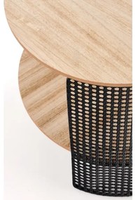 Konferenčný stolík TRAFICA 41x41 cm čierna/béžová