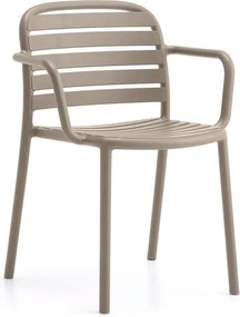 Stolička BELIZE, s podrúčkami, šedohnedá