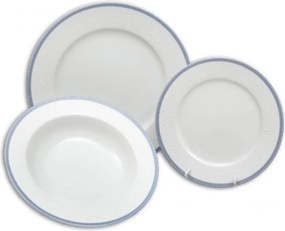 Thun tanierová súprava Opal krajka s modrou linkou 18-dielná