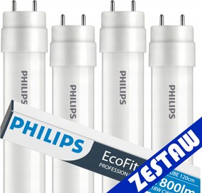 SADA 4x LED trubicové svetlo 120cm 18W 6500K 1800lm G13 Philips Cold