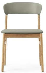 Stolička Herit Chair Spectrum Leather – pastelová zelená/dub