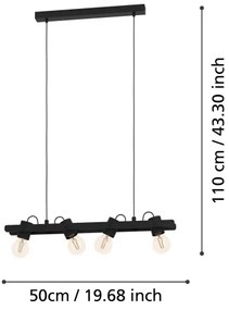 Eglo 43848 - Luster na lanku PLIMSOLL 4xE27/15W/230V