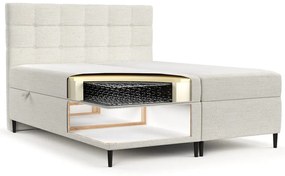 Krémovobiela boxspring posteľ s úložným priestorom 140x200 cm Urbaneo – Maison de Rêve