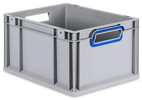 Sada 8 kusov - Eurobox Next Gen 2.0 - Stohovateľná nádoba s otvorenými rukoväťami - Modrá - 400 x 300 x 220 mm