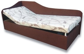 Jednolôžková posteľ (váľanda) 80 cm Abigail (Sand 10 + Tmavohnedá 40) (L). Vlastná spoľahlivá doprava až k Vám domov. 793054
