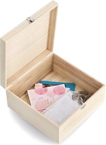 Zeller Present Drevený úložný box s vekom, ZELL, 26 x 26 x 12,5 cm