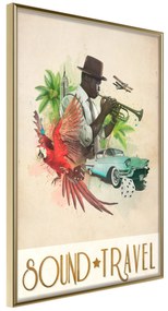 Artgeist Plagát - Sound Travel [Poster] Veľkosť: 40x60, Verzia: Čierny rám s passe-partout