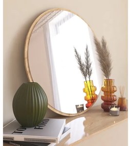 Nástenné zrkadlo OZZE pr. 60 cm hnedá