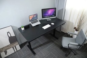 Výškovo nastaviteľný elektrický stôl BestBerg BBAT-16BB / rozmer 160x80 cm / výška 85-130 cm / čierny