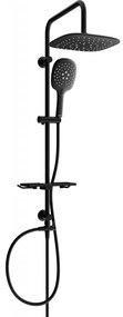 Mexen sprchový set T22 s hornou hlavicou štvorcovou, čierna, 798222293-70