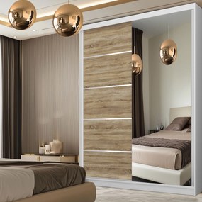 Šatníková skriňa SERENITY 133 cm dub wotan sonoma mat MBP SERENITY SZP6/0/W/DS/0/HIAL