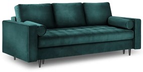 Petrolejovozelená zamatová rozkladacia pohovka Milo Casa Santo