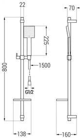 Mexen Royo sprchová sada DQ45, chróm - 72214DQ45-00