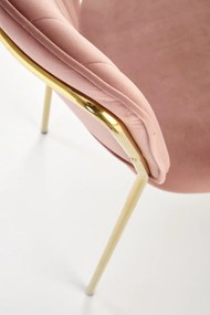 JEDÁLENSKÁ STOLIČKA SENNA RUŽOVÁ + ZLATÉ NOHY