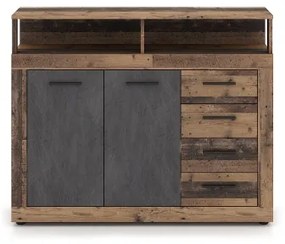 Komoda RUNA tmavohnedá/antracit