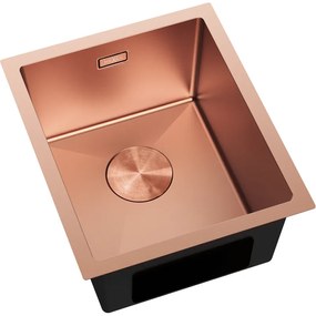 Mexen Trixo, 1-komorový nerezový drez 370 x 440 mm, brúsená meď, 6412371000-65