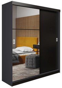 Skriňa Retro 138 5L grafit/ Dvierka čierna