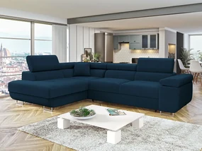 Rohová rozkladacia pohovka Torezio, Dostupné poťahy: ekokoža Soft 017 (biela) + Lux 05, Strana: pravá