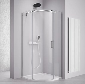 Polysan Polysan, THRON ROUND štvrťkruhová sprchová zástena 900x900mm, číre sklo, ľavá, TL2690-5005