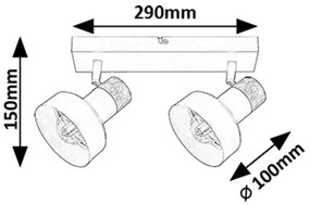 Rabalux 73056 - Bodové svietidlo SASKIA 2xE14/15W/230V