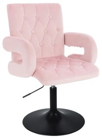LuxuryForm DESIGN Stolička BOSTON VELUR na čiernom tanieri - svetloružová