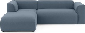 Modrá rohová pohovka (ľavý roh/s leňoškou) Merid – Ropez