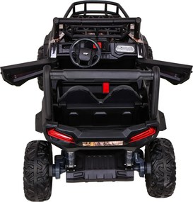 Ramiz Buggy UTV Off-roader pre deti čierna + diaľkové ovládanie + nosič batožiny + pomalý štart + EVA + MP3 LED