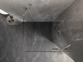 Mexen Lunar, 1-krídlový sprchový kút, pravý, 90 x 90 cm, 8mm číre sklo, brúsená oceľ profil, 834-090-090-97-00-P