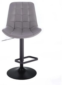 LuxuryForm Barová stolička PARIS na čiernom tanieri - šedá