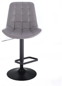 LuxuryForm DESIGN Barová stolička PARIS na čiernom tanieri - šedá