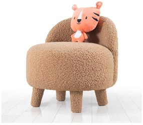 Hnedé detské kresielko z textílie bouclé Moouv – Artie