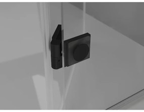 Mexen Lunar-F, 1-krídlový sprchový kút so skladacími dverami, ľavý, 90 x 70 cm, 8mm číre sklo, čierny profil, 836-090-070-70-00-L