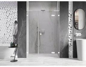 Mexen Lunar L, pravé otočné sprchové dvere 160 cm, 8mm číre sklo, biely profil, 834SL-160-050-20-00-P