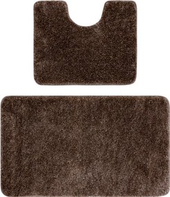Sada kúpeľňových koberčekov SYNERGY glamour / lurex, hnedá