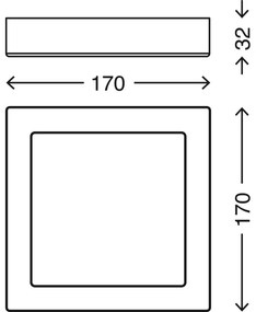 Briloner 7123-014 - LED stropné svietidlo FIRE LED/12W/230V 3000K 17x17cm
