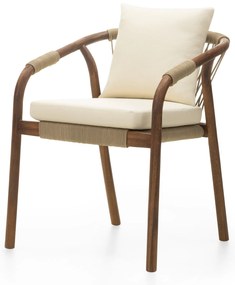 Zahradní židle Rovigo z masivu akáciové dřevo/béžová