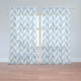 Sablio Záclony Modro-biele kosodĺžniky: 2ks 150x250cm